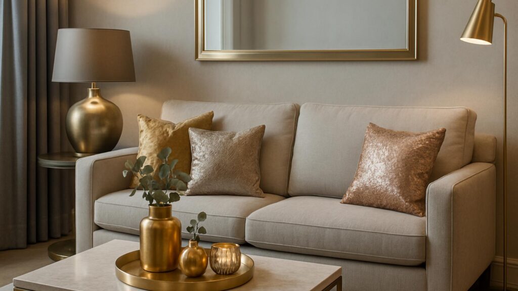 metallic accents at home